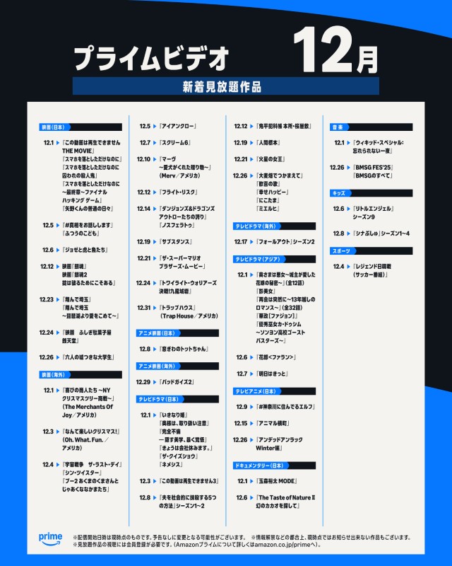 プライムビデオ2025年12月廃止に予定