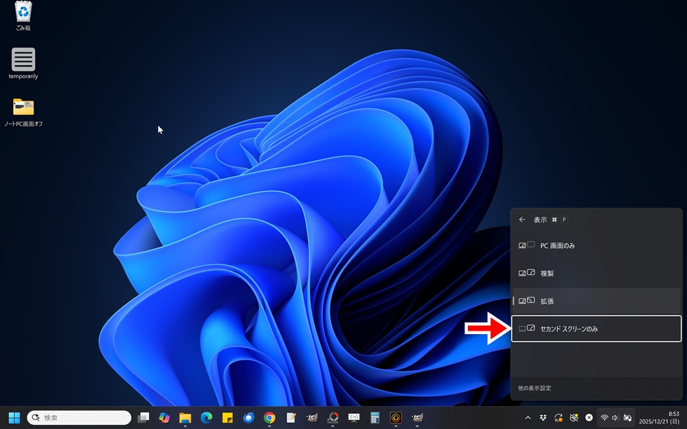 セカンドスクリーンのみ